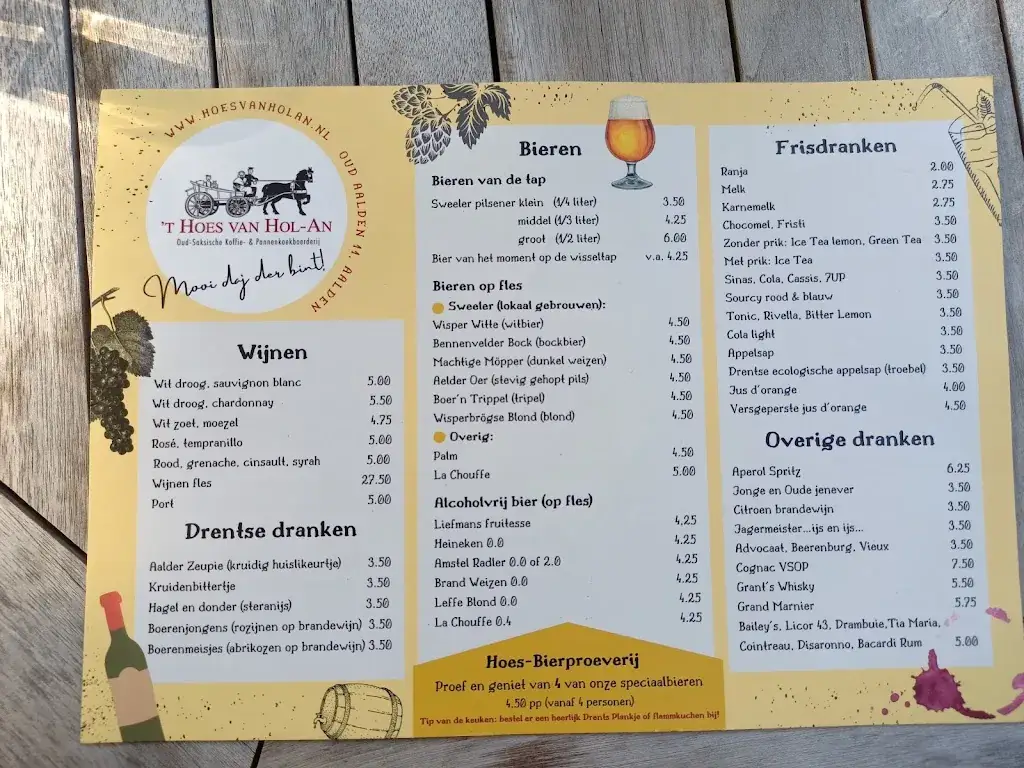 Menu_Oud Saksische Koffie- & Pannenkoekboerderij 't Hoes van Hol-An_Aalden_imagen_2