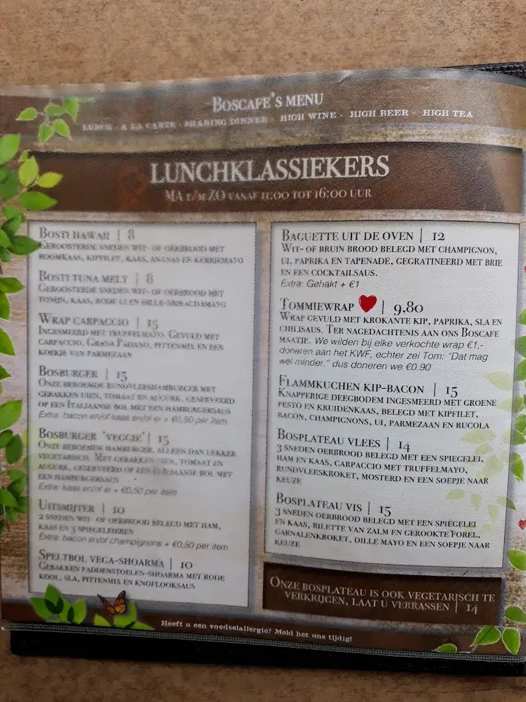 Menu_Boscafé 't Rimpelt Sharing, Lunch, A la carte, High-Beer, -Wine & -Tea restaurant_Afferden_immagine_1