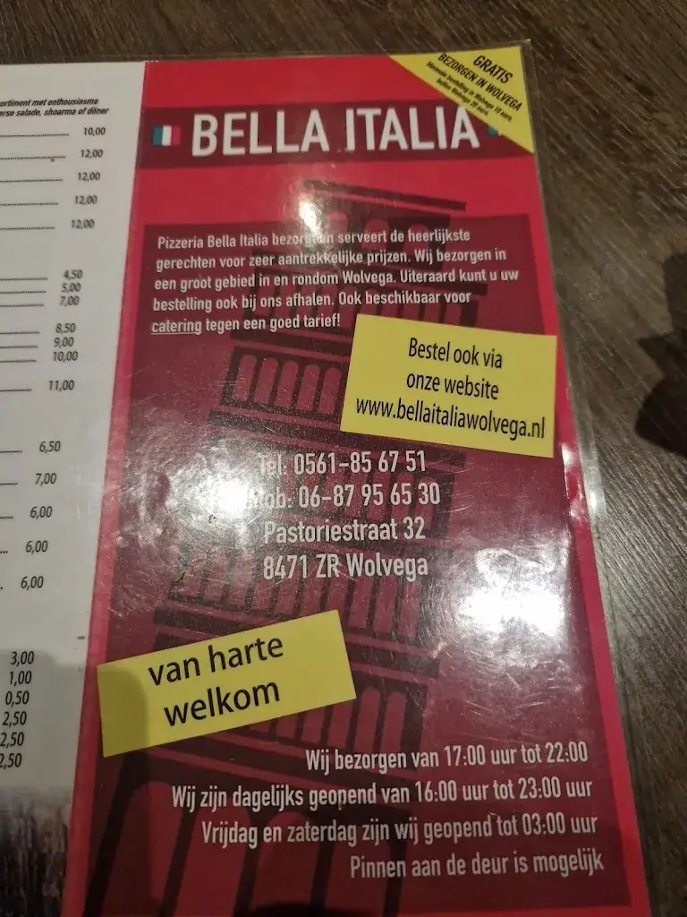 Menu_Bella italia_Wolvega_immagine_1