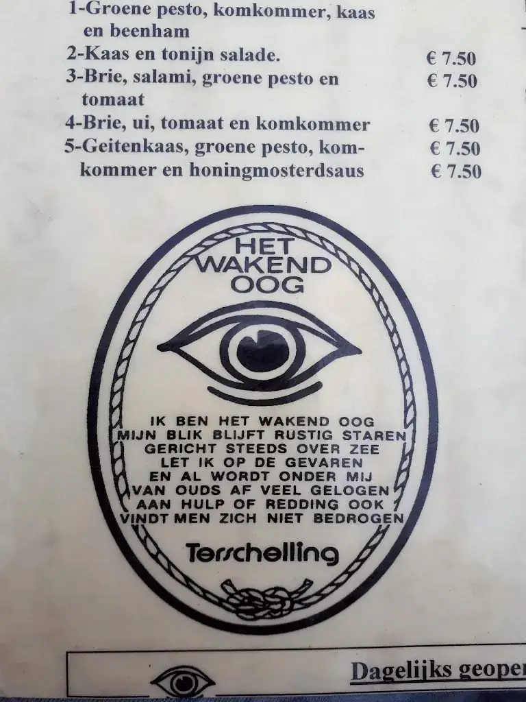 Menu_Koffiehuis 't Wakend Oog_West-Terschelling_imagen_1
