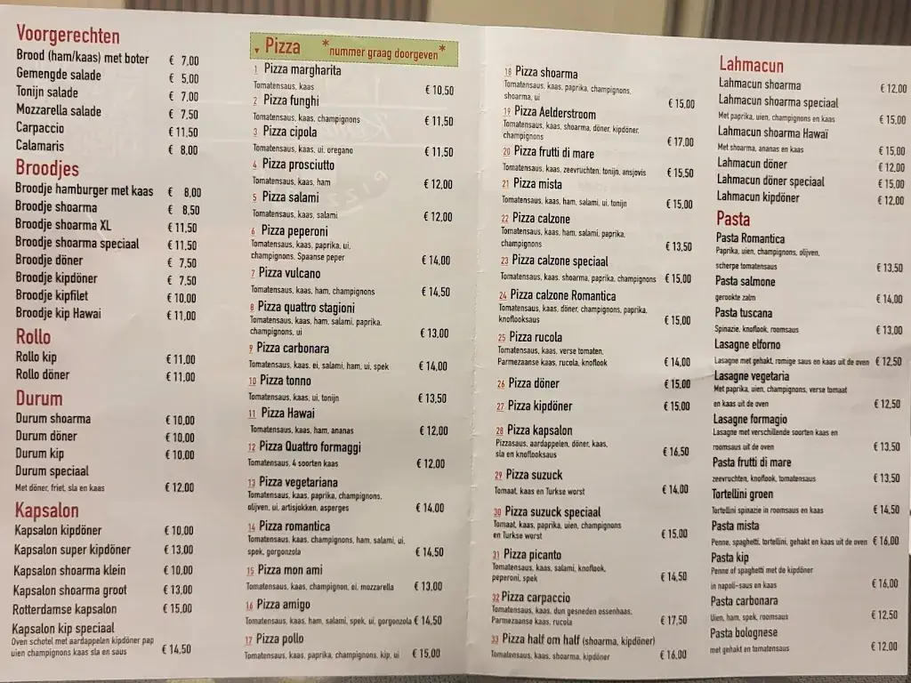 Menu_Pizzeria romantica_Aalden_image_1