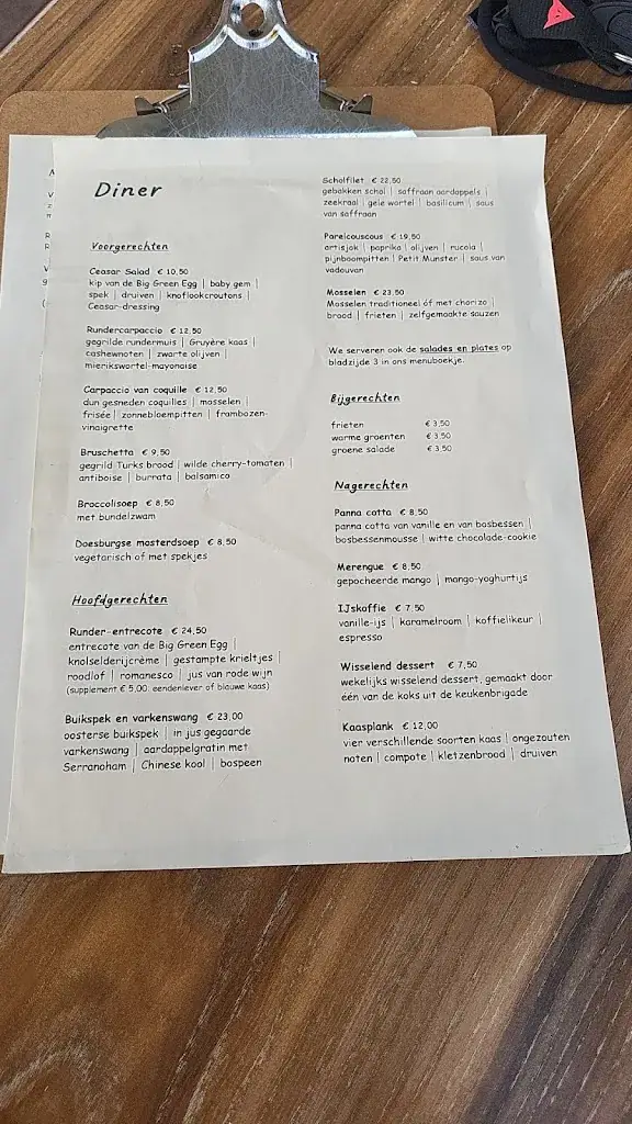 Menu_Restaurant De Kade_Doesburg_image_1