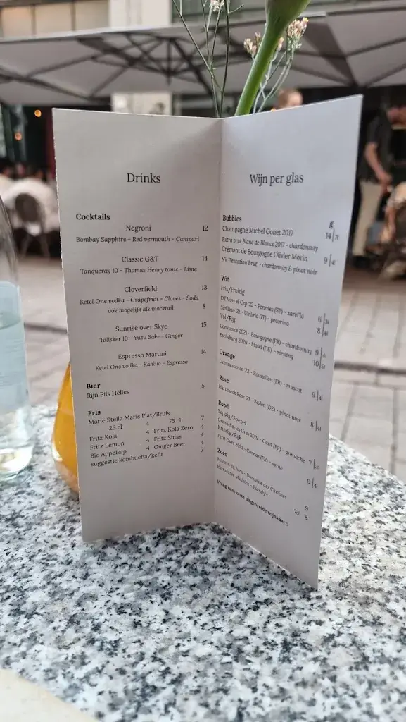 Menu_Restaurant The Green Rose_Arnhem_immagine_1