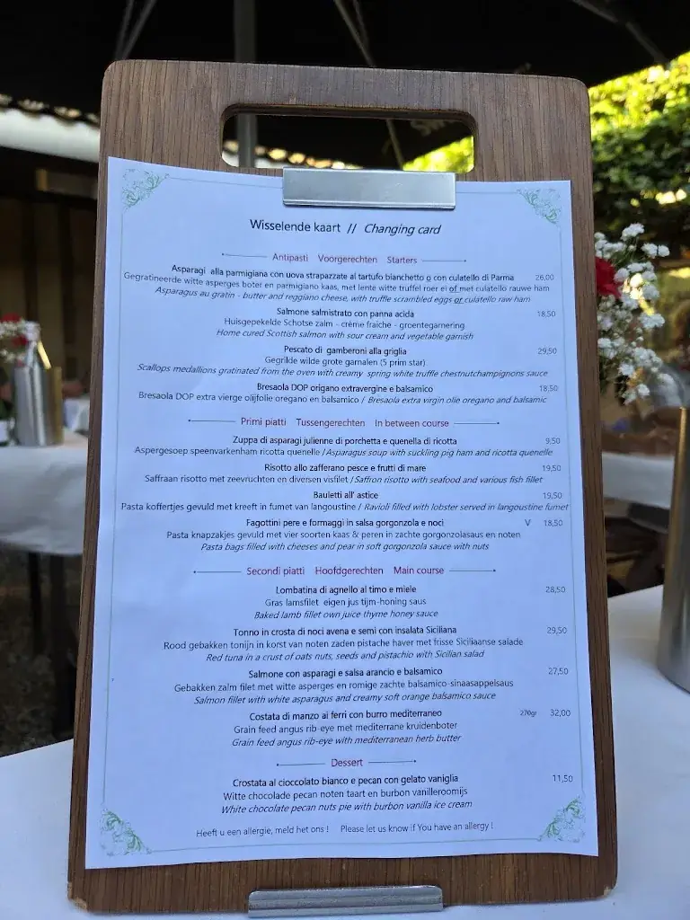 Menu_Restaurant La Rusticana_Arnhem_image_1