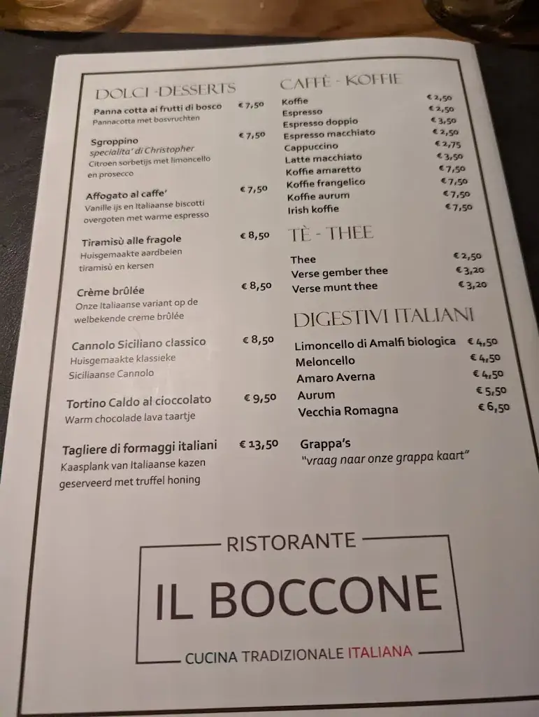 Menu_Ristorante Il Boccone_Arnhem_image_2