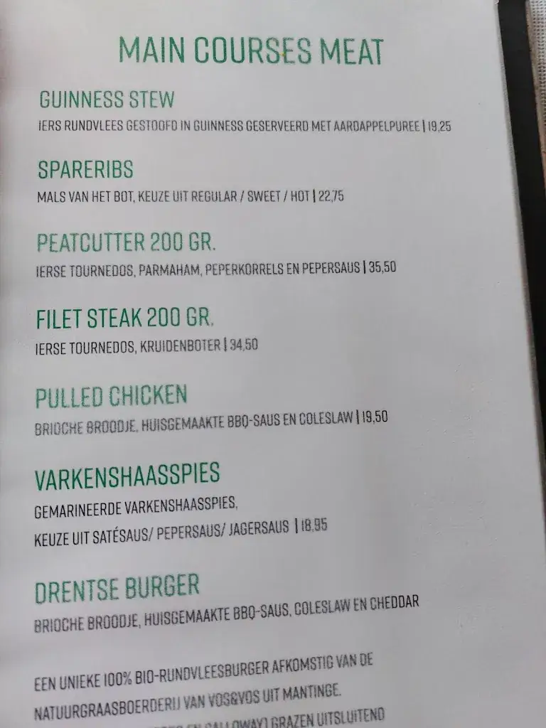 Menu_De Turfsteker • Ierse Pub • Restaurant • Zalen_Westerbork_image_4