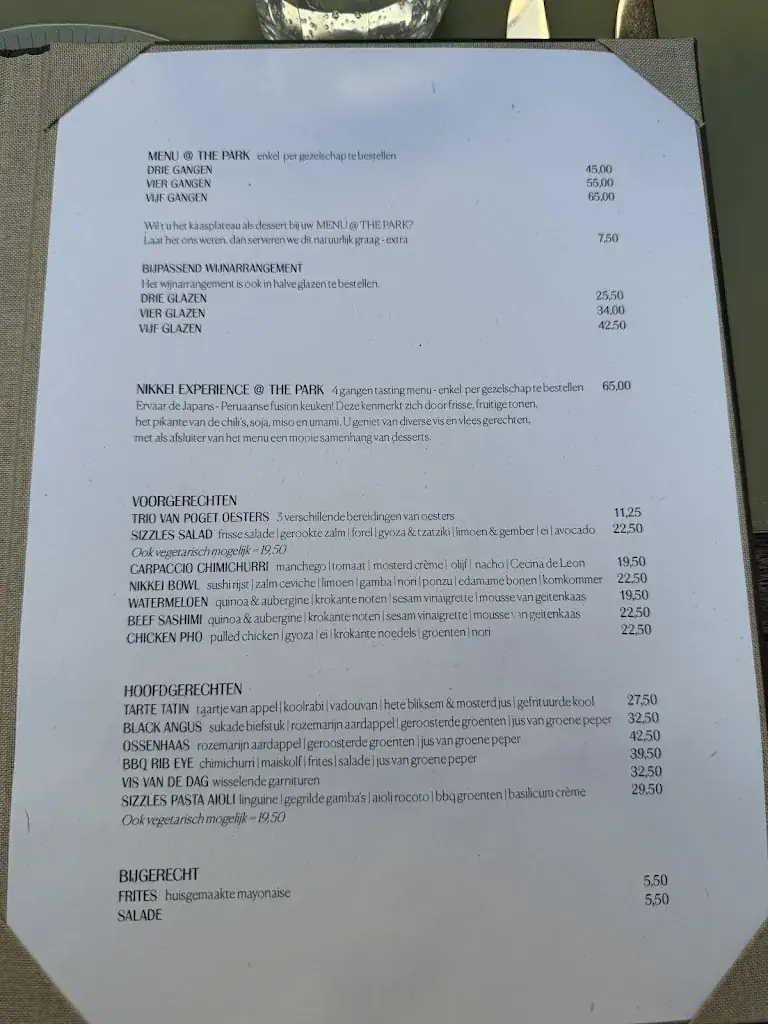 Menü_Sizzles at the Park_Apeldoorn_Bild_2