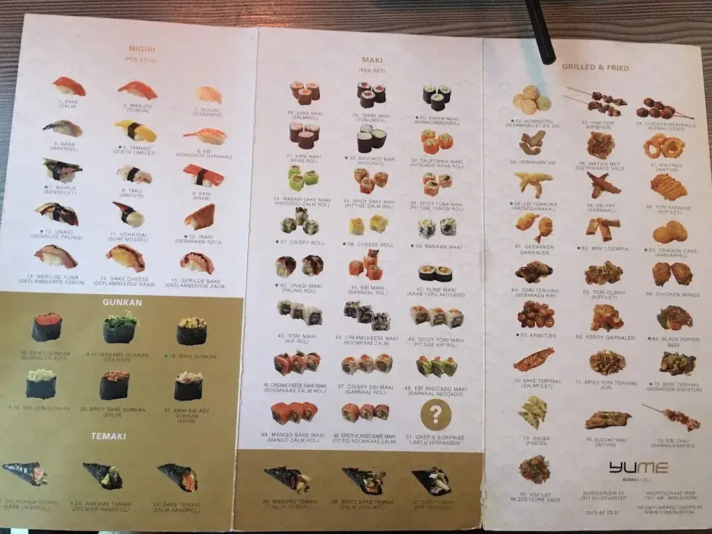 Menu_Restaurant Yume B.V._Apeldoorn_immagine_3