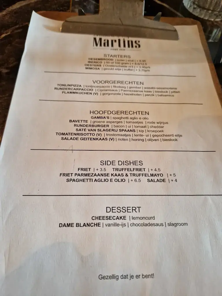 Menu_Martins Brasserie_Apeldoorn_image_1