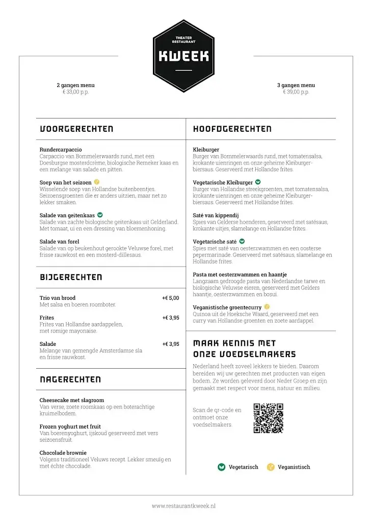 Menu_Kweek Theater restaurant_Barneveld_imagen_1