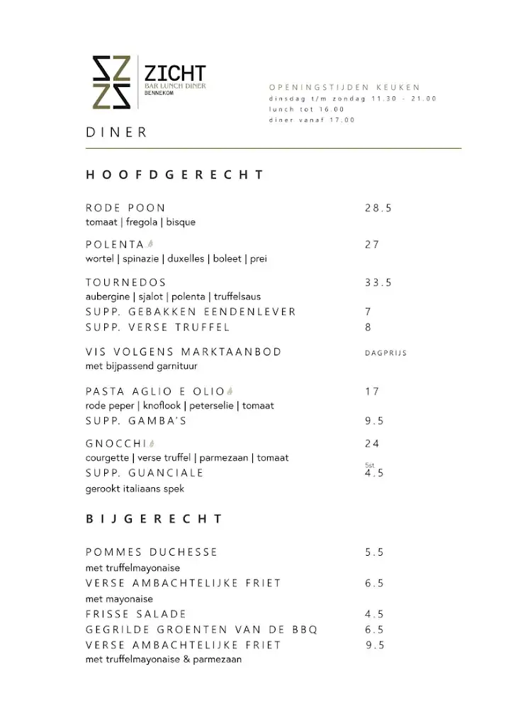 Menu_Restaurant Zicht_Bennekom_image_1