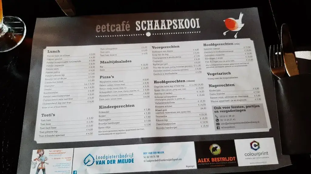 Menu_Eetcafé Schaapskooi, De Dikkenberg_Bennekom_image_1