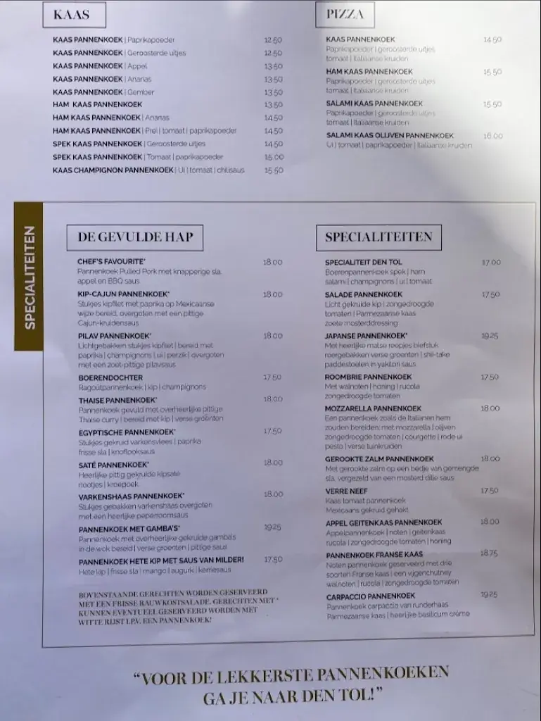 Menu_Pancake Restaurant Den Tol Beuningen_Beuningen_image_2