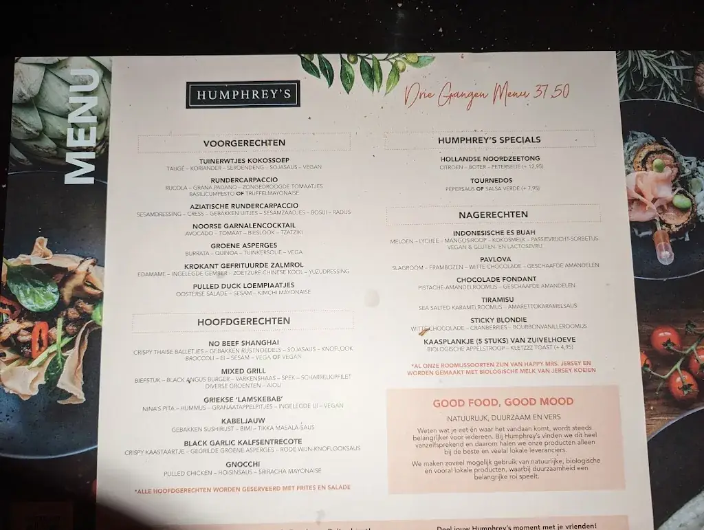 Menu_Humphrey's Restaurant Utrecht_Utrecht_image_4