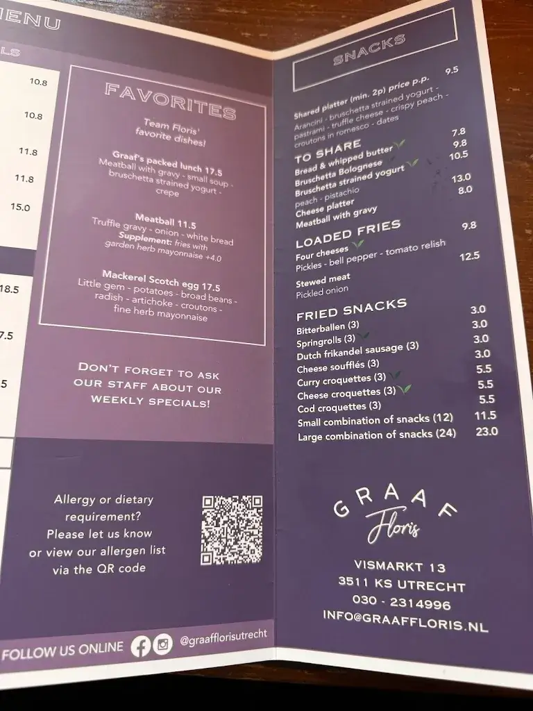Menu_Graaf Floris Café Restaurant_Utrecht_imagen_2