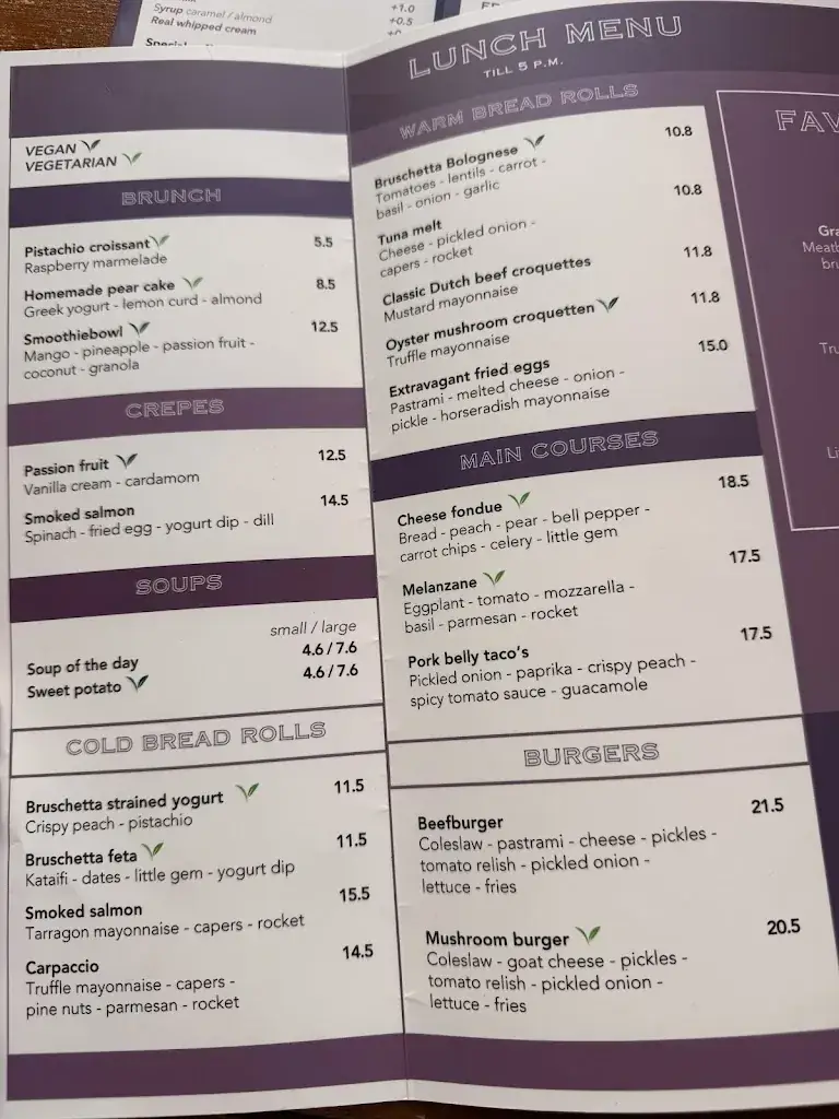 Menu_Graaf Floris Café Restaurant_Utrecht_imagen_3