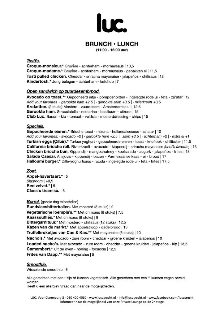 Menu_Restaurant Luc Utrecht_Utrecht_image_2
