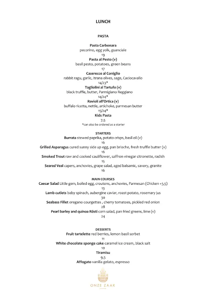Menu_Onze Zaak - Italiaans Restaurant_Amsterdam_image_4