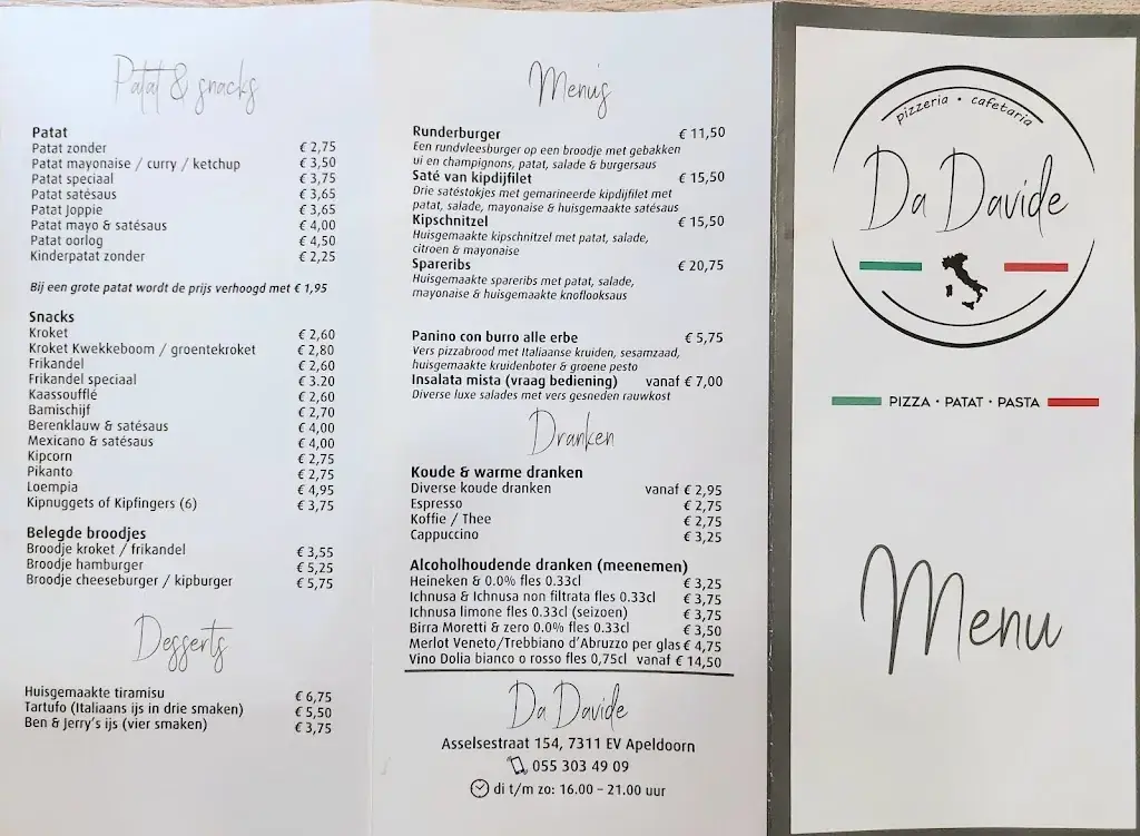 Menu_Da Davide_Apeldoorn_immagine_2