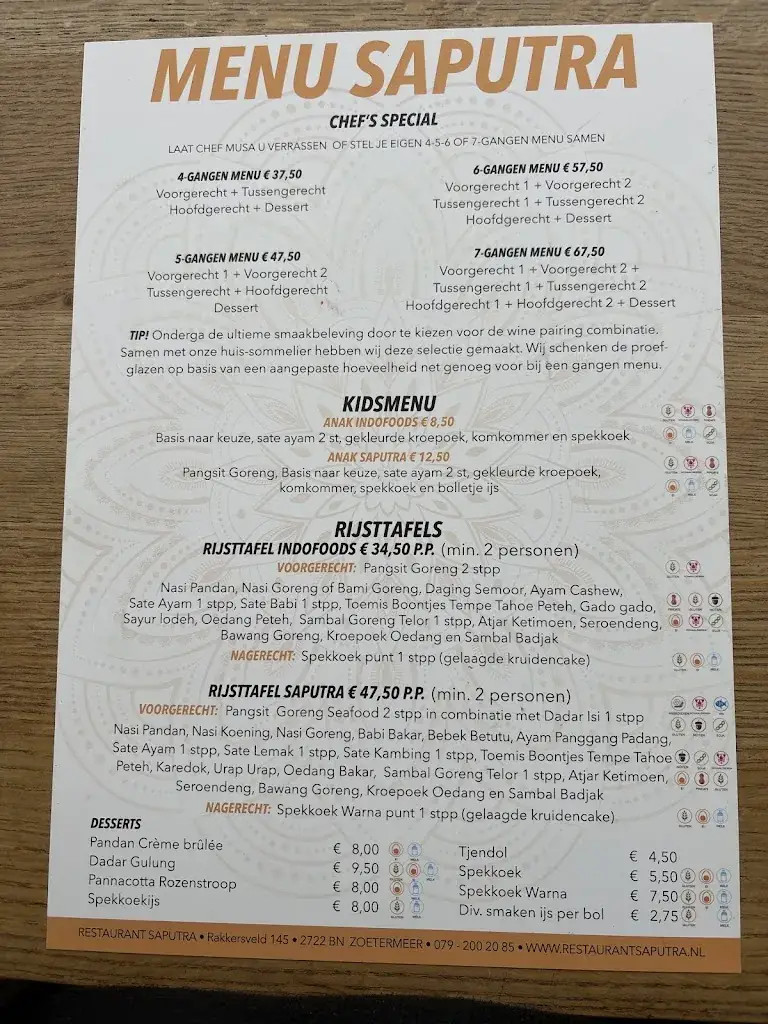Menu_Restaurant Saputra_Zoetermeer_immagine_2