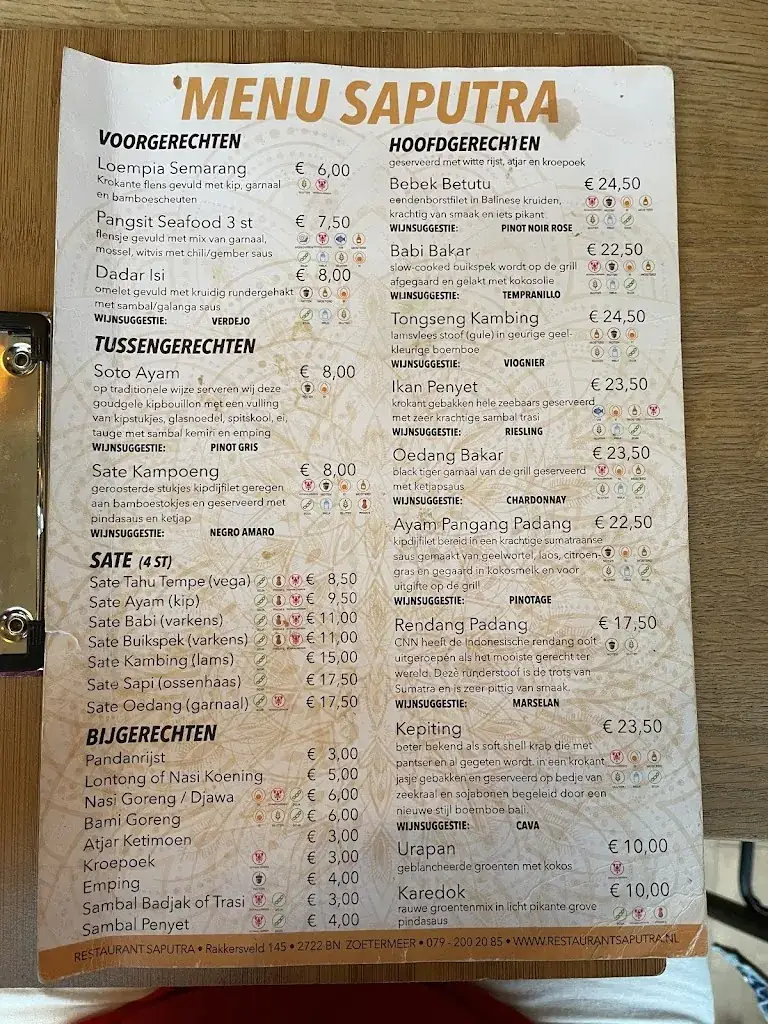 Menu_Restaurant Saputra_Zoetermeer_immagine_3