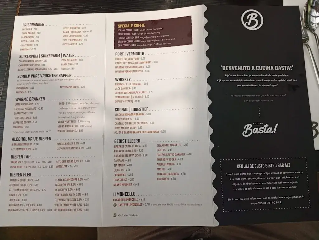Menu_Cucina Basta! - Restaurant met een knipoog naar Italië_Leende_image_1