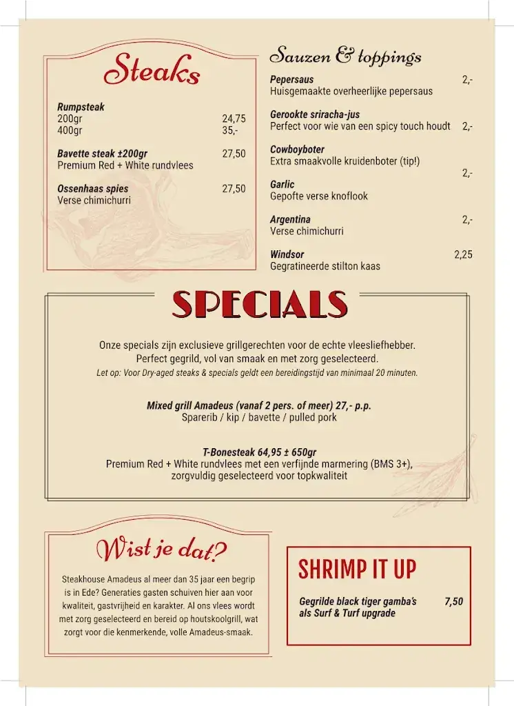 Menü_Amadeus Steakhouse Restaurant_Ede_Bild_1