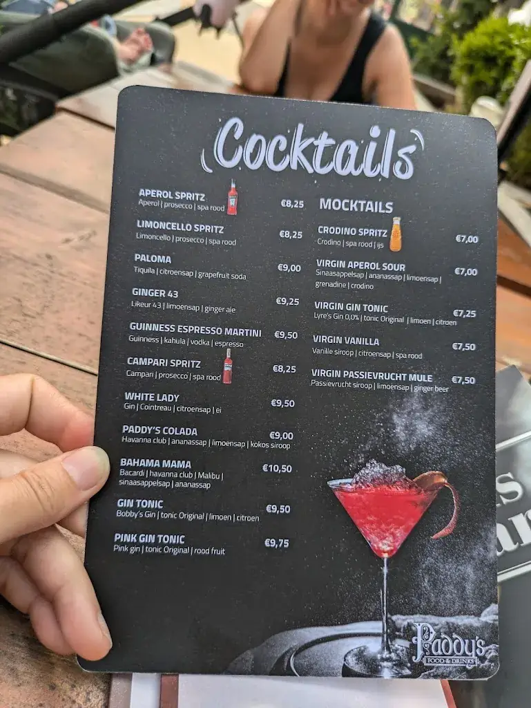 Menu_Paddy's Food & Drinks_Doetinchem_imagen_1