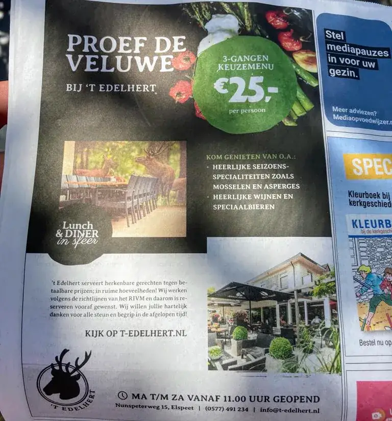 Menu_Restaurant 't Edelhert_Elspeet_image_4