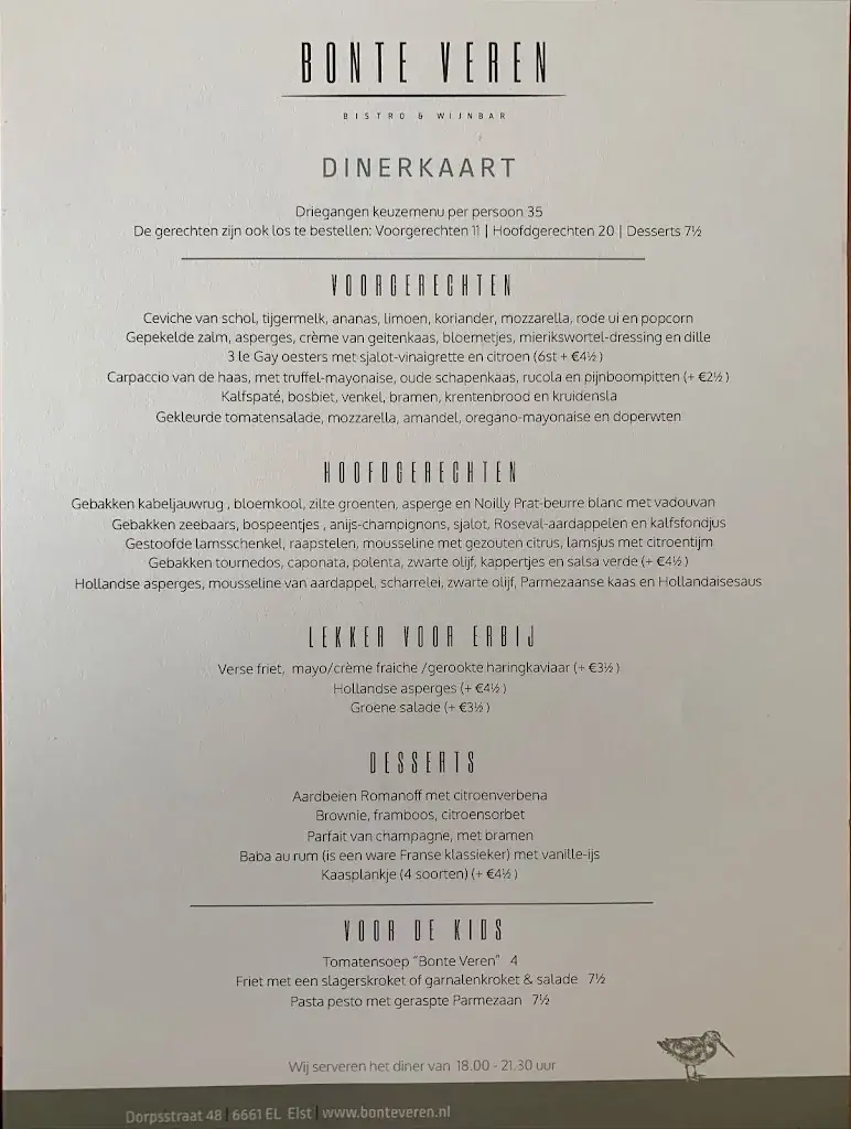 Menu_Bonte Veren Bistro & Wijnbar_Elst_image_1