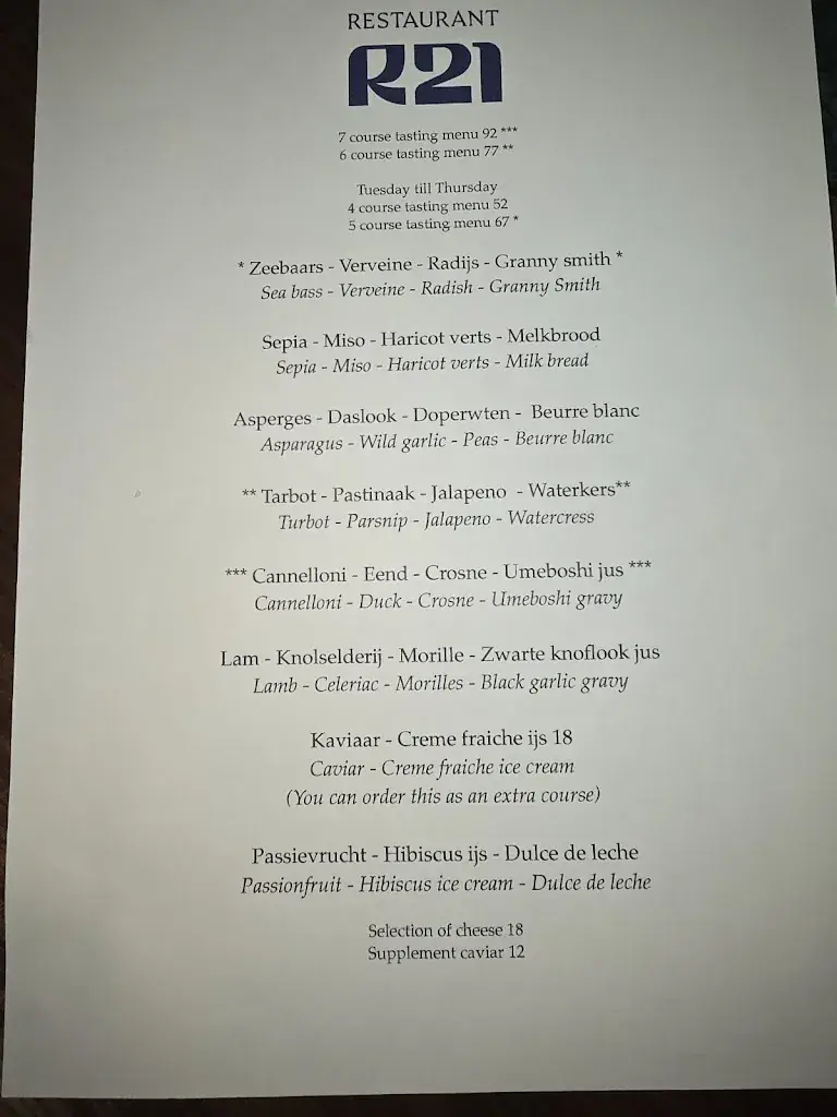 Menu_Restaurant 21_Amsterdam_image_2