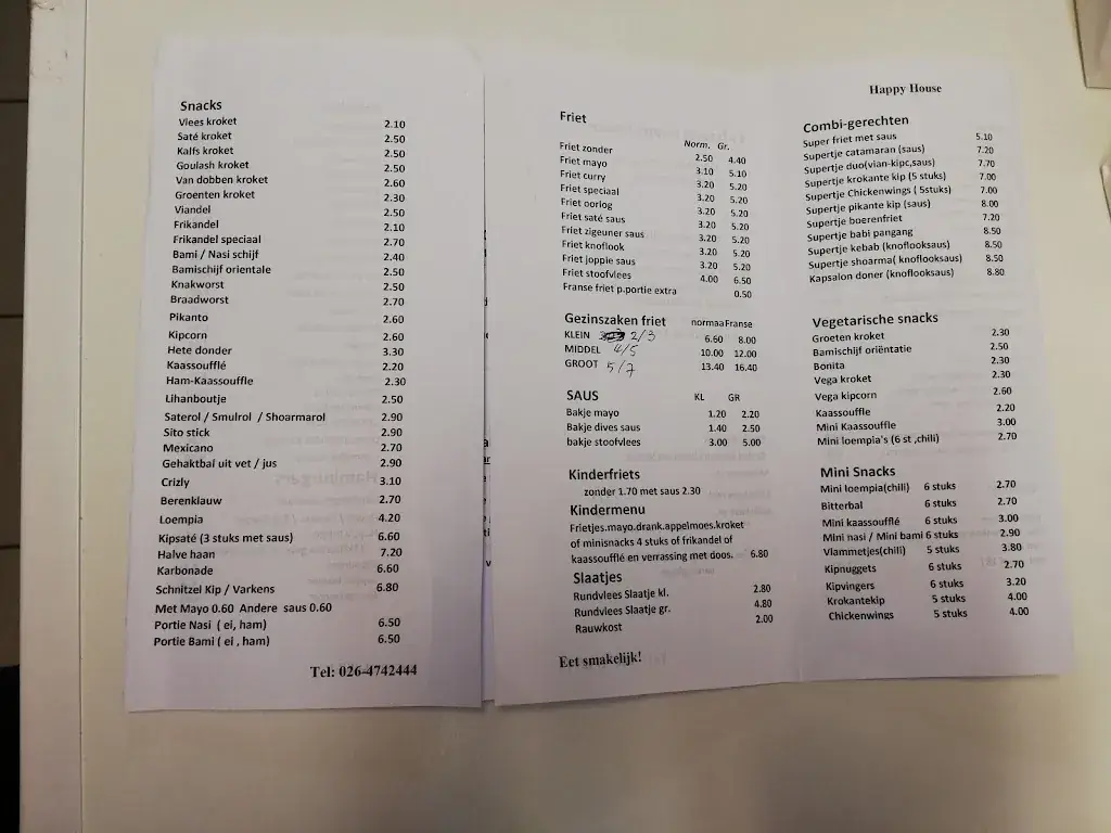Menu_Mini-restaurant Happy House_Heteren_imagen_1