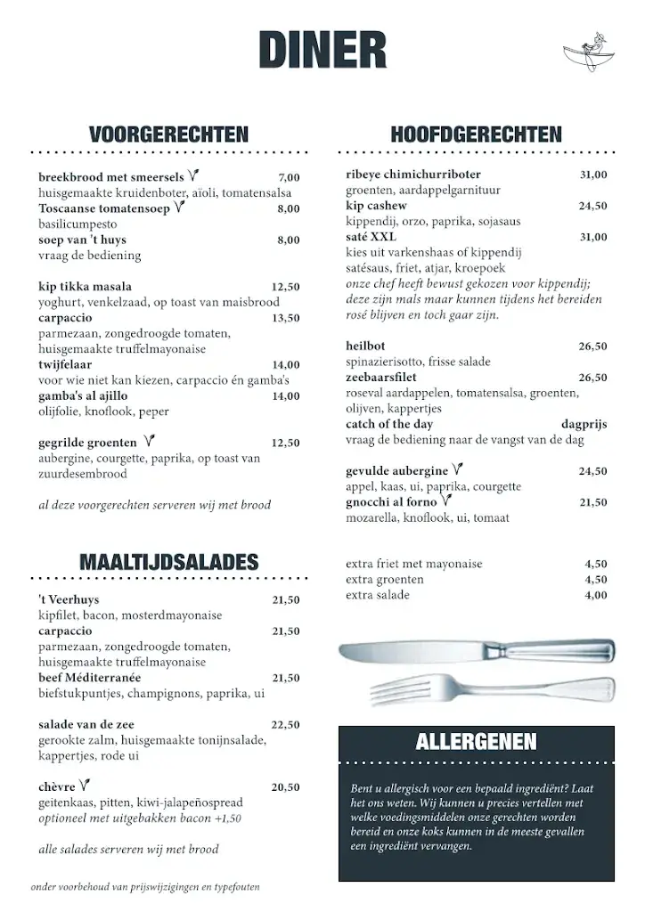 Menu_Restaurant 't Veerhuys Leerdam_Leerdam_image_1
