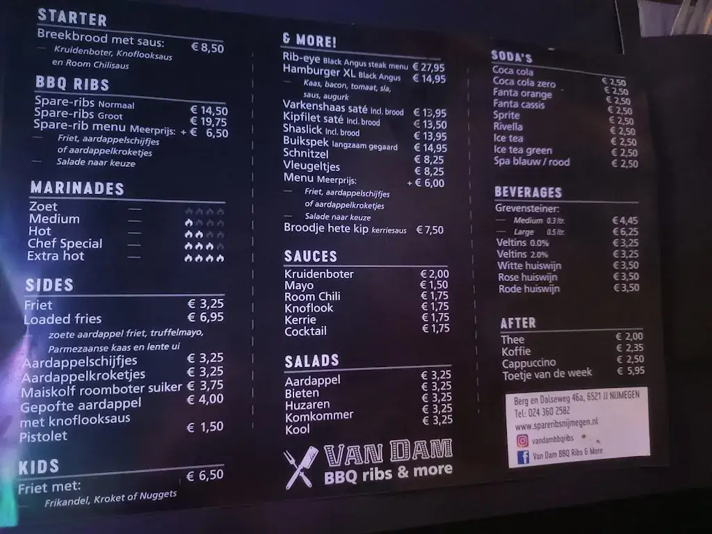 Menu_Spare-Rib Grill Van Dam_Nijmegen_image_1