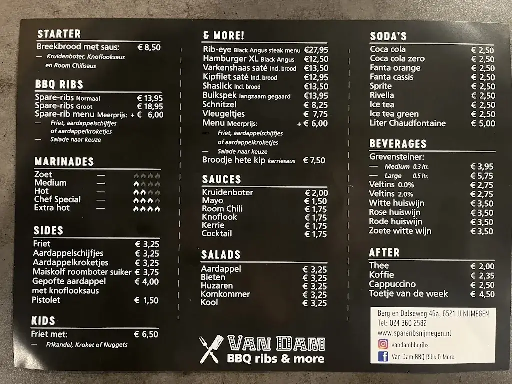 Menu_Spare-Rib Grill Van Dam_Nijmegen_image_2