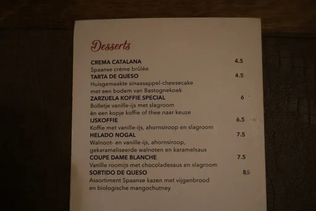 Menu_bodega zarzuela_Nijmegen_immagine_2