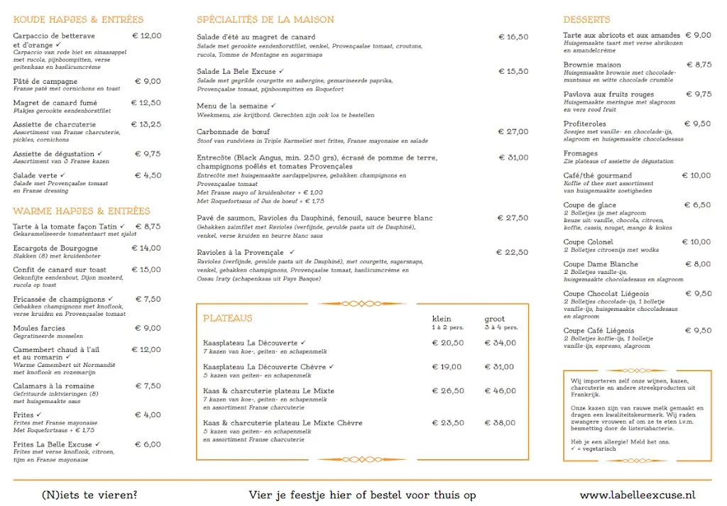 Menu_La Belle Excuse_Nijmegen_image_1