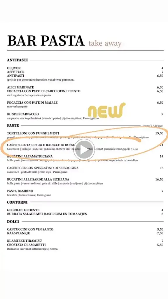 Menu_BAR PASTA 🇮🇹_Nijmegen_image_1