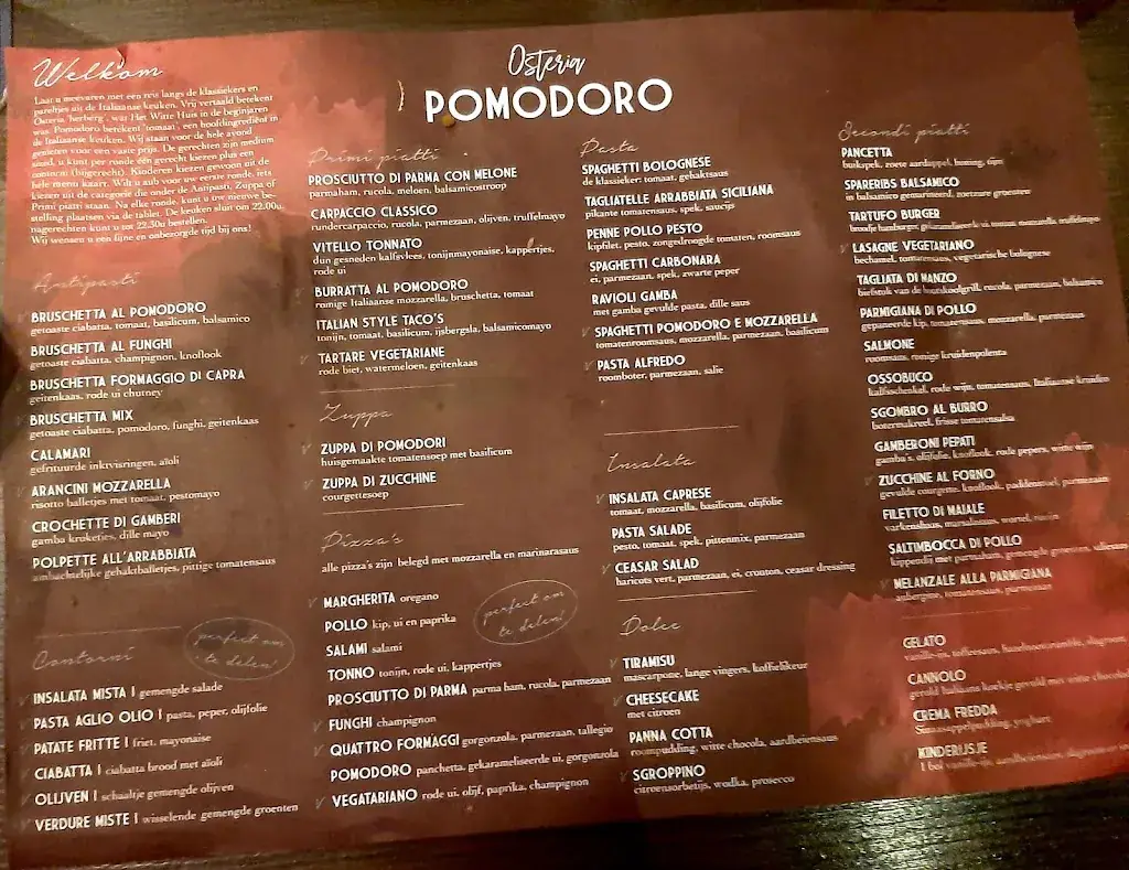 Menu_Osteria Pomodoro_Nijmegen_image_1