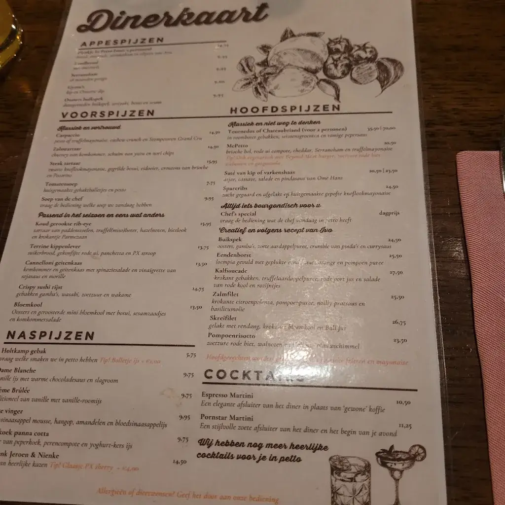 Menu_Bistro 'In Petto'_Rossum_image_2