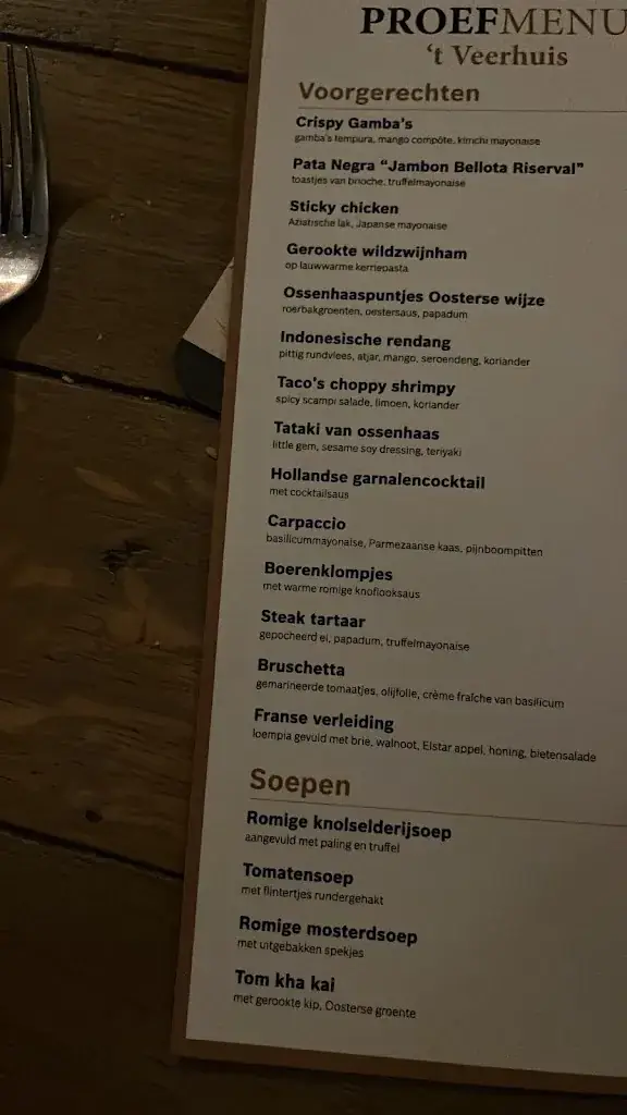 Menu_Restaurant 't Veerhuis Opheusden_Opheusden_immagine_1