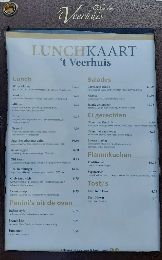 Menu_Restaurant 't Veerhuis Opheusden_Opheusden_immagine_3