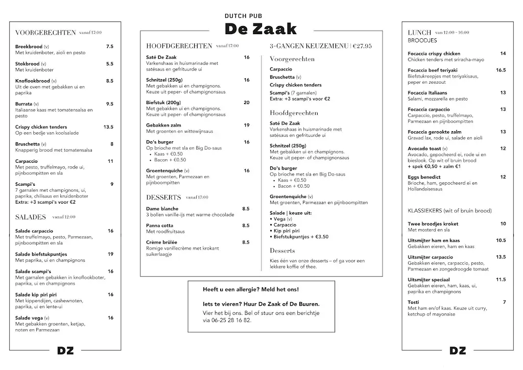 Menu_Dutch Pub De Zaak_Nunspeet_image_1