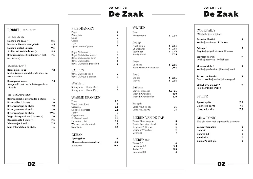 Menu_Dutch Pub De Zaak_Nunspeet_image_2