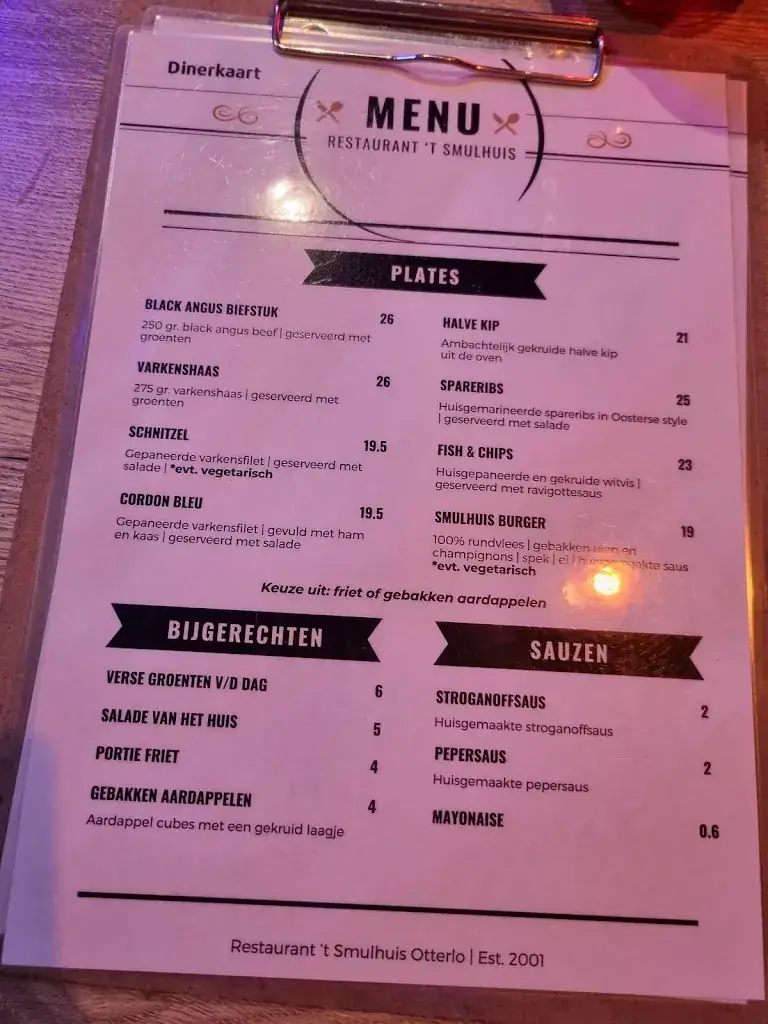 Menu_'t Smulhuis in Otterlo_Otterlo_image_3