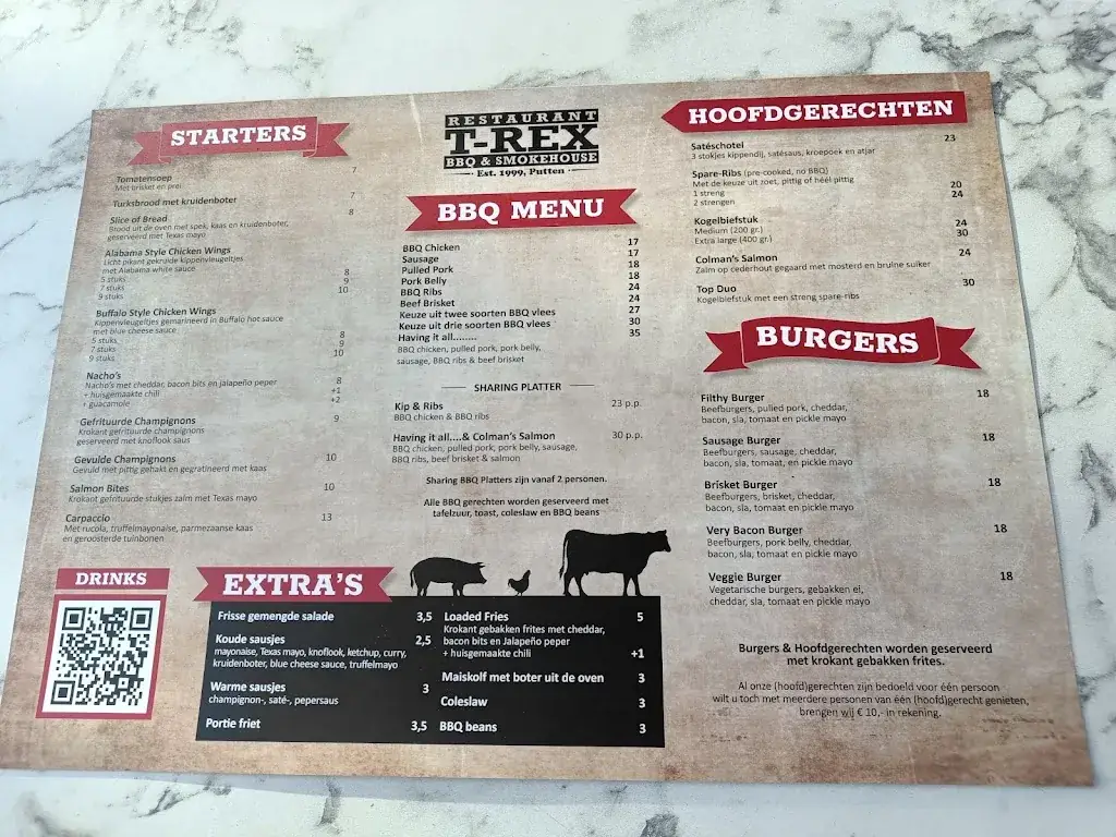 Menu_T-Rex Restaurant BBQ & Smokehouse_Putten_image_1
