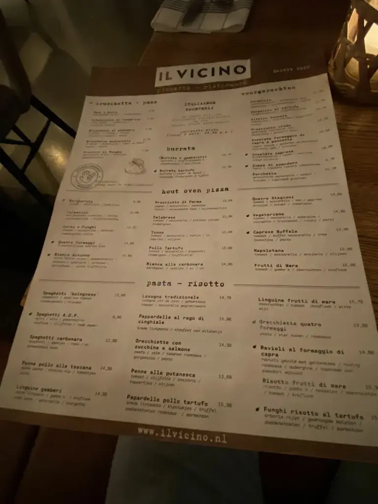 Menu_Restaurant Il Vicino_Oosterhout_image_2