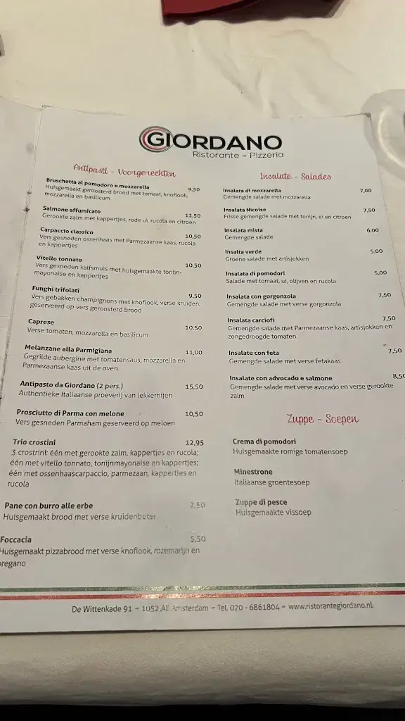 Menu_Ristorante Pizzeria Giordano_Amsterdam_image_1