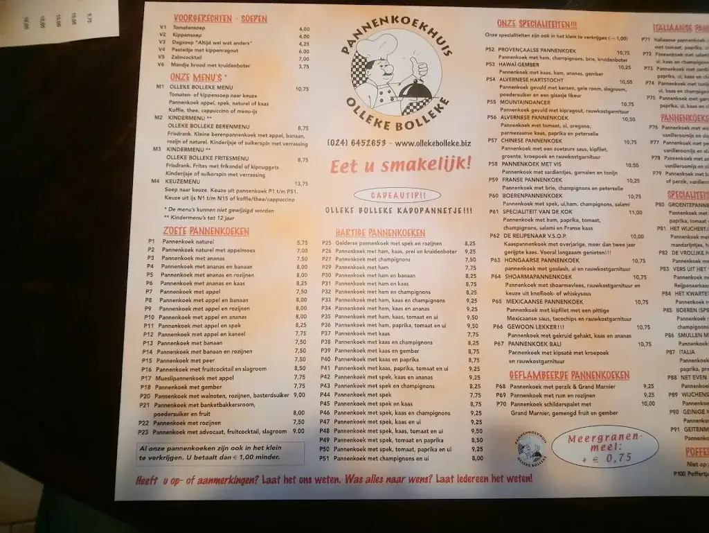 Menu_Pannenkoekhuis Olleke Bolleke_Wijchen_immagine_3