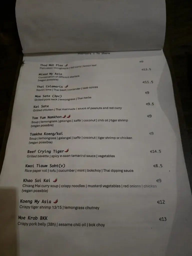 Menu_Thais restaurant My Asia Wageningen_Wageningen_image_1